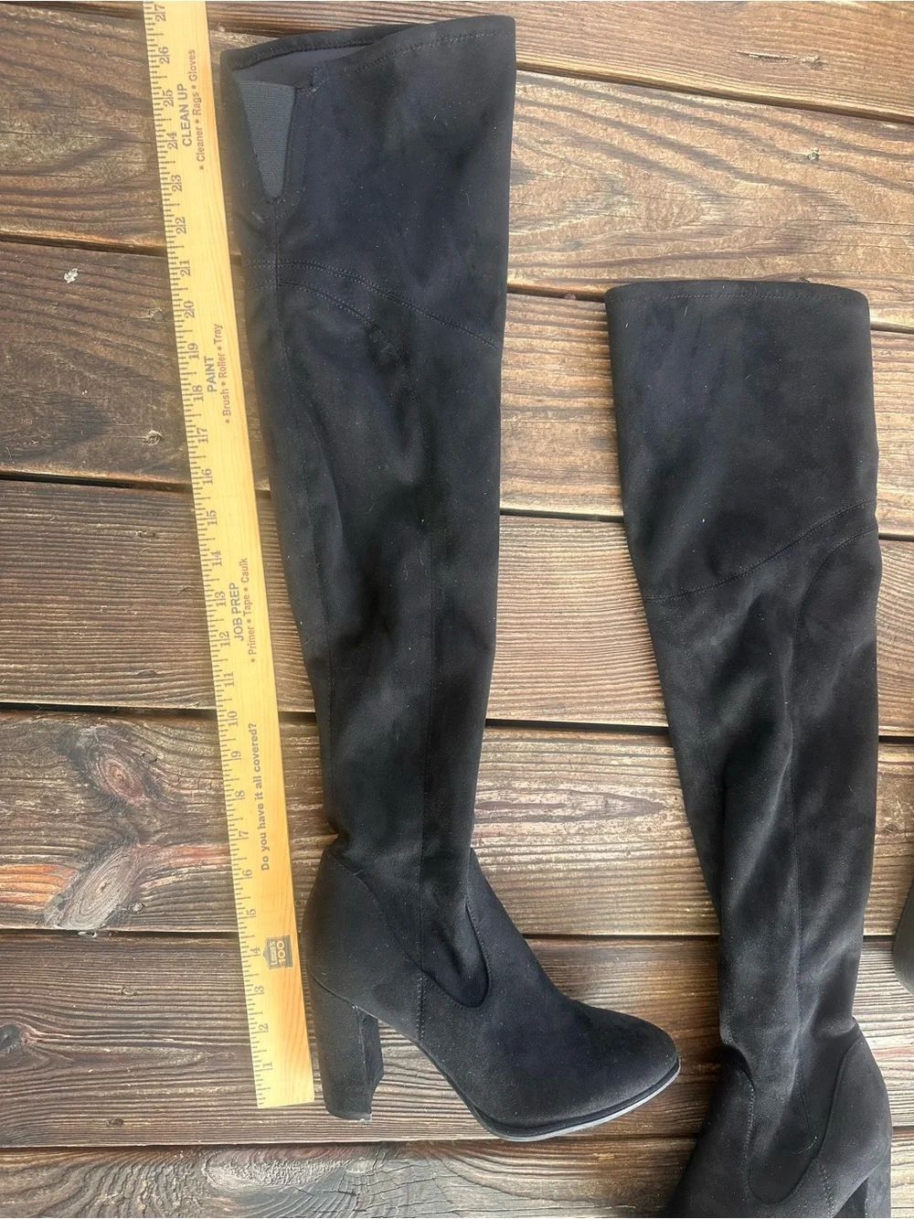 Marc Fisher Black Over-The-Knee Block Heel Boots